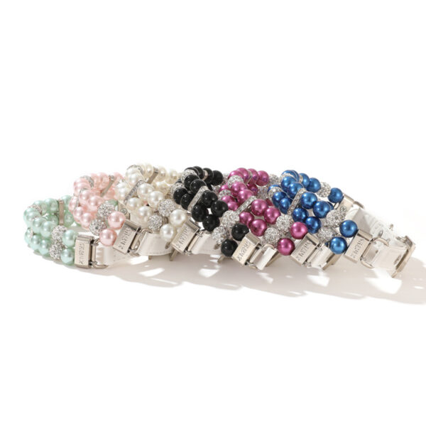 Pet Leash Collar Jewelry Pearl Cat Necklace Small and Medium-sized Dog Harnesses Supplies Wholesale - Image 3