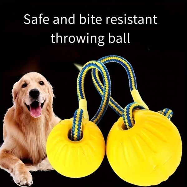 EVA pet toy ball dog floating  training dog pull ring bite resistant teeth grinding pet ball wear rope ball - Image 6