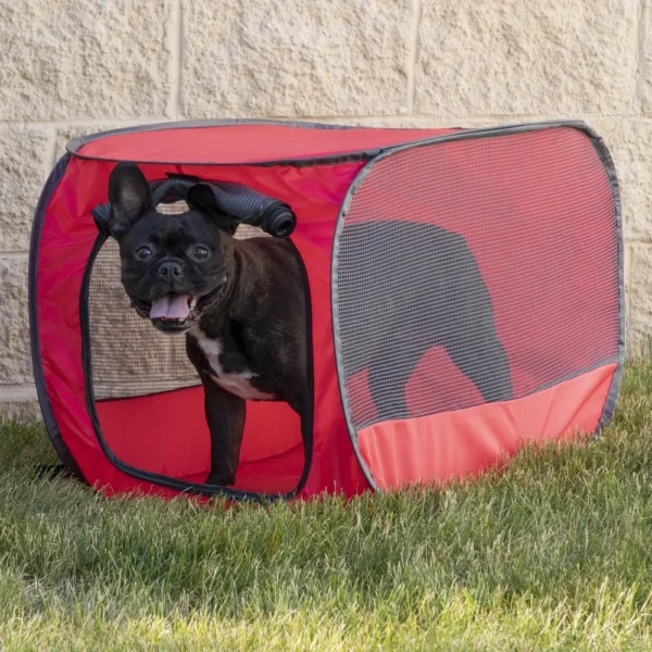 Soft-Sided Pop Up Mesh Dog Kennel Portable Collapsible Indoor Outdoor Travel Dog House Zipper Door Easy Storage Cozy Safety - Image 2