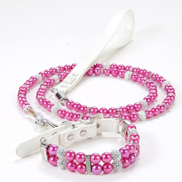 Pet Leash Collar Jewelry Pearl Cat Necklace Small and Medium-sized Dog Harnesses Supplies Wholesale - Image 9