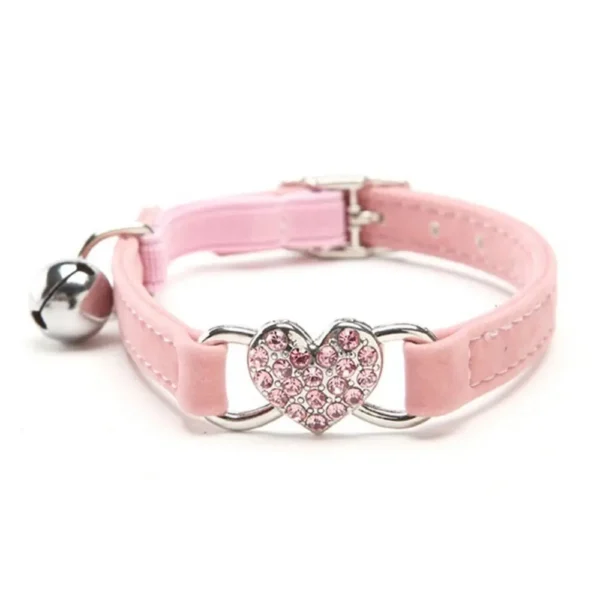 Safety Heart Bell Cat Collar Elastic Adjustable Adjustable Colored Diamonds Cat Collar With Bell Soft Dog Necklace Photo Props - Image 23