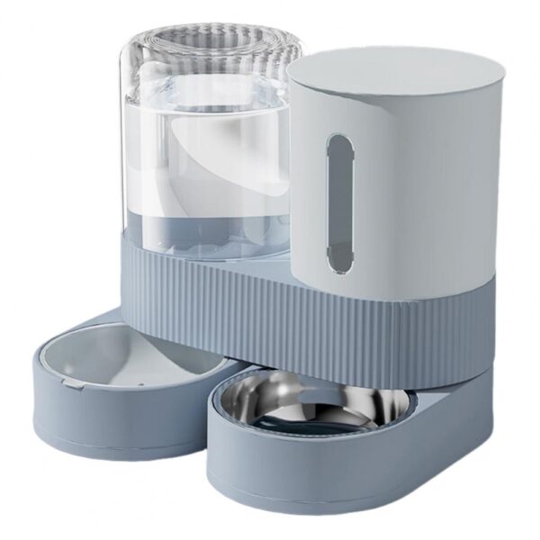 Automatic Cat Feeder Automatic Pet Feeder Water Dispenser Set for Cats Dogs 2-in-1 Food Bowl with Stainless Steel Insert - Image 8