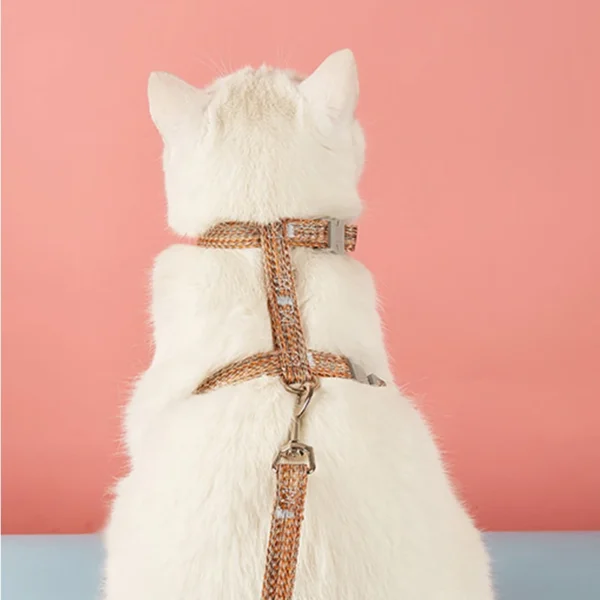 Pet Cat Adjustable Chest Strap Anti-escape Small Medium Dog Cat Harness Leash Set Breathable Reflective Chest Strap Pet Supplies