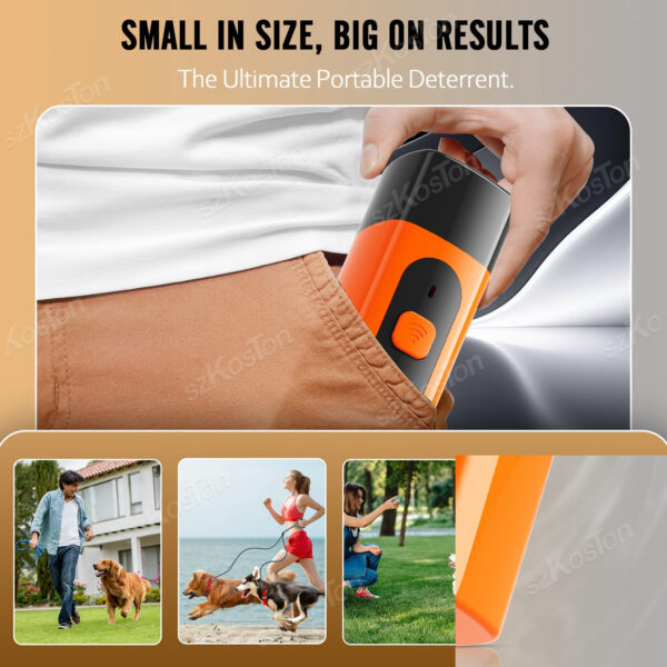 Portable Ultrasonic Dog Repeller with Strobe Light Rechargeable Bark Control Device for Training Anti-Barking & Chasing Dogs - Image 6