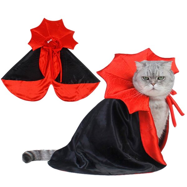 Funny Pet Role Play Costume Vampire Cloak For Small Dog Cat Halloween Puppy Cape Dress Kawaii Pet Clothes Cat Accessoties Gift - Image 4
