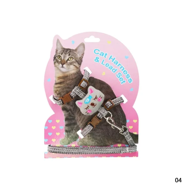 Cat Collar Pet Harness Adjustable Cute Cartoon Kitten Harness Cat Vest Harness with Pet Leash Walking Lead Leash for Cat Product - Image 8