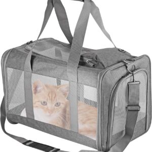 Airline Approved Pet Carrier for Cats Dogs Soft Travel Bag with Breathable Honeycomb Board,Removable Support Board for Vet