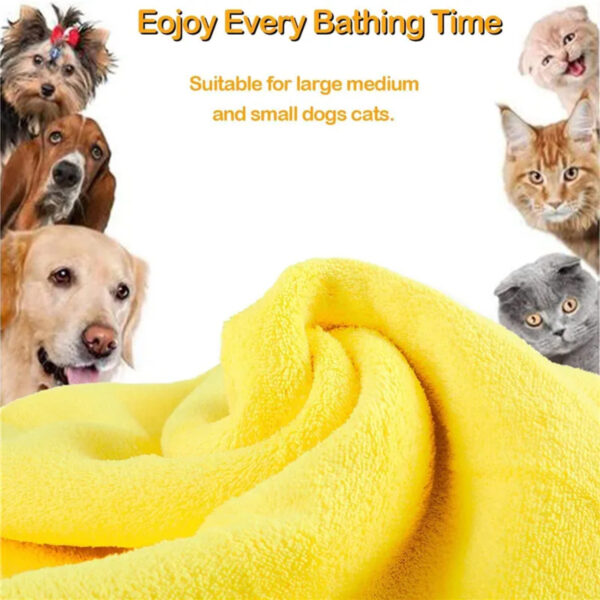Quick-drying Pet Dog and Cat Towels Soft Fiber Towels Water-absorbent Bath Towel Convenient Pet Shop Cleaning Towel Pet Supplies - Image 2
