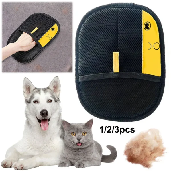 1-3PCS Pet Hair Remover Mitt Pet Hair Remover Gloves Deshedding Brush Glove for Dog Cat Rabbit with Long/Short/Curly Hair - Image 3
