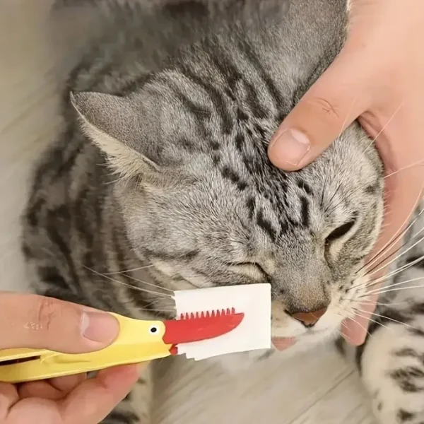 1PC Soft Silicon Cat Dog Pet Tear Brush Eye Cleaning Comb Eye Poop Clip Soft Brush Pet Supplies Cat Dog Knotting Brush - Image 4