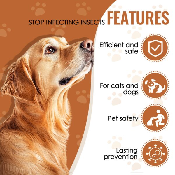 100ml Pet Anti Flea Tick Agent Spray for cat dogs Vitro Drops Extracorporeal Pet Deworming Skin Cleaning Spray for Lice Ticks - Image 4