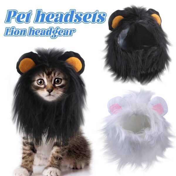 Cat Costume Cute Lion Mane Cat Wig Hat Cosplay Clothes Cap Dress Up Puppy Kitten Halloween Christmas Party Decoration Supplies - Image 2