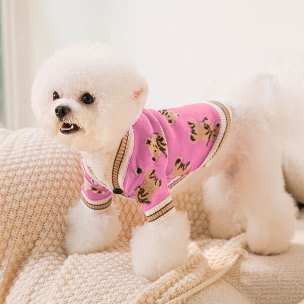 Luxury Dog Clothes Chihuahua Pet Striped Cardigan Sweater Bichon Frise Puppy Kitten Dog Warm Coat Cat Dog Accessories Pet Outfit - Image 8