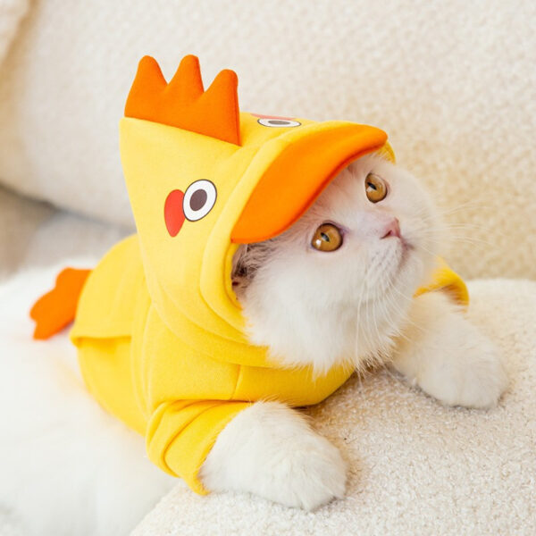 Autumn Winter Pet Cat Sweatshirt Warm Fleece Cosplay Animal Hoodies Overalls for Small Dogs Funny York Halloween Kitten Clothing - Image 6