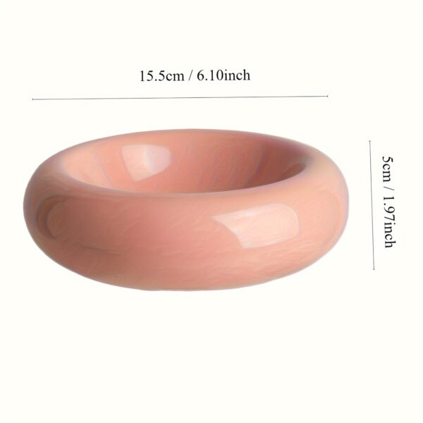 Cat Bowl Ceramic Cat Bowl Dish Pet Bowl Donut Shape Cat Food Bowl Anti-Fall Flip Bowl Non-slip Multiple Colors Shapes Snack Bowl - Image 6