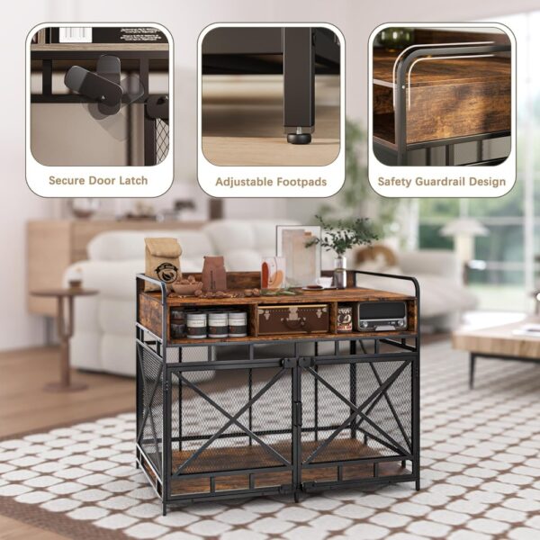 Masterpiece Dog Furniture - Wooden Kennel With Drawers, Heavy Duty, Decorative Indoor Dog Crate 43.3" L X 27.6" W X 35.7" H (Ru - Image 4