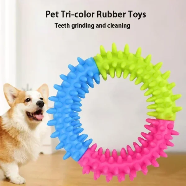 Cute Dog Toys Training Flying Discs Pet Ring Spiky Circle Ring Dog Bite-Chew Molar Cleaning Tooth Pet Supply Toy Dog Accessories - Image 5