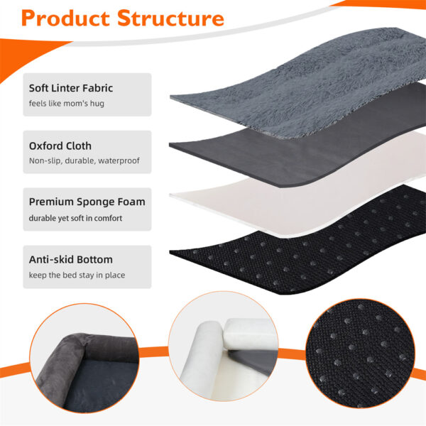 XXXL Large Calming Dog Bed Orthopedic Memory Foam Sofa Couch Waterproof Removable Cover Plush Mat for Small Medium Large Dogs - Image 6