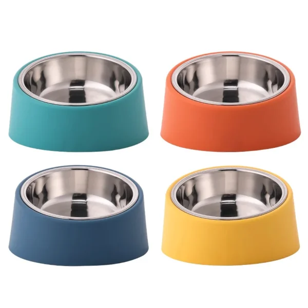 Stainless Steel Cat & Dog Bowl with Non-Slip Angled Base – Spill-Proof Anti-Tip Cat and Dog Feeder Easy Clean Food-Grade Metal - Image 5