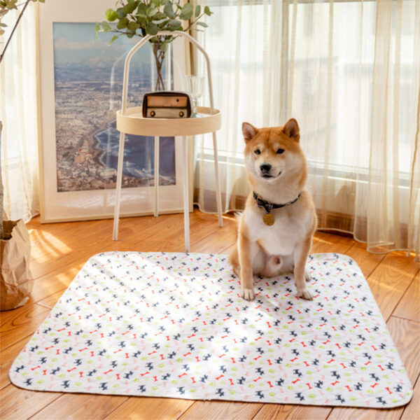 Waterproof Dog Pet Diaper Mat Reusable 3 Layer Absorbent Dog Bed Cat Diaper Pad Bone Paw Print Seat Cover Mat for Sofa Bed Floor - Image 4