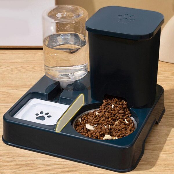 Automatic Cat Feeder Water Dispenser Set 2 In 1 Tilted Automatic Pet Food And Water Feeder Food Feeder And Waterer - Image 5
