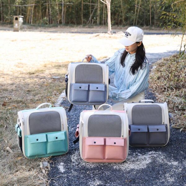 Ventilation Large Capacity Cat Carrier Backpack Adjustable Strap Pet Carrying Bag Foldable Cat Backpack for Outdoor Travel Pet - Image 4