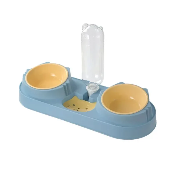 Double Dog Cat Bowls with Water Dispenser Tilted Cat Food Dishes for Indoor Pet Easily Detached Wet and Dry Food Bowl Set - Image 7