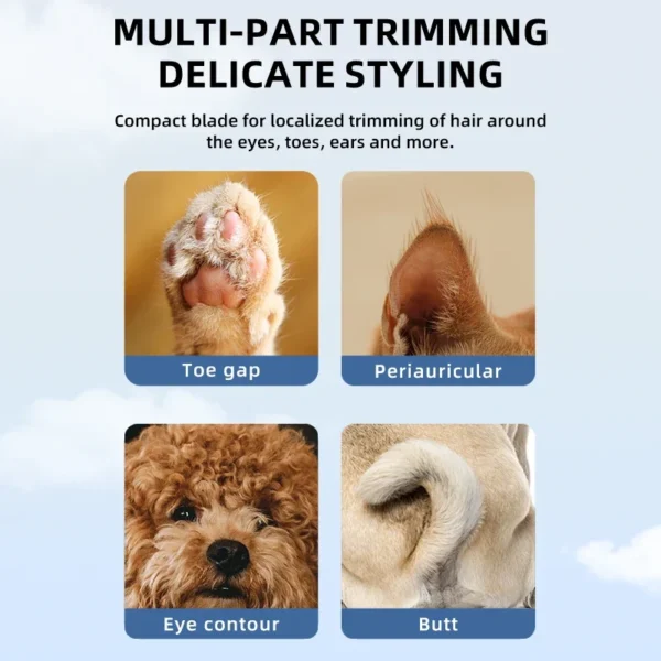 Type C Dog Paw Trimmer with LED Light Waterproof Pet Hair Trimmer with LED Display Dog Clippers for Grooming 18mm Widen Blade - Image 2