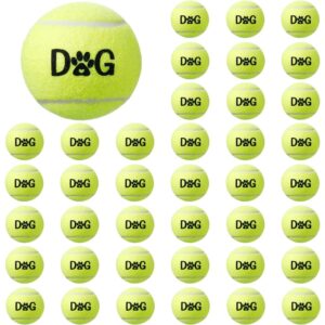 40 Pack Tennis Balls Dog Toys Bulk 2.5 Inch with Carry Bags, Easy Catching Interactive Fetch for Pet Puppy Small Medium Large Do