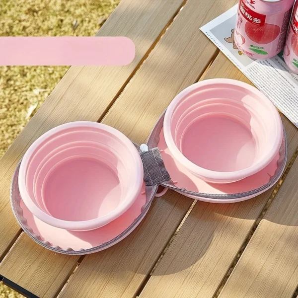 2 in 1 Foldable Silicone Dog Bowl Portable Travel Pet Feeding Double Bowl Easy to Clean for Outdoor Training pet feed supplies - Image 8