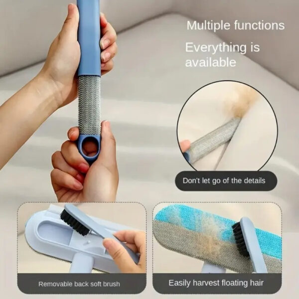 Long-Handle Dog Hair Brush, Durable Nylon Grooming Tool for Cleaning
