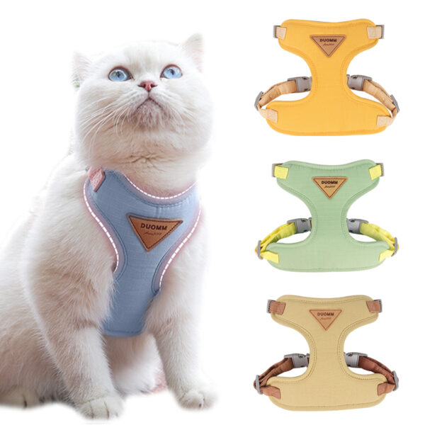 Cat Harness Leash Set Adjustable Puppy Harness Vest Escape Proof Kitten Chest Strap Chihuahua Pug Outdoor Walking Lead Leash - Image 2