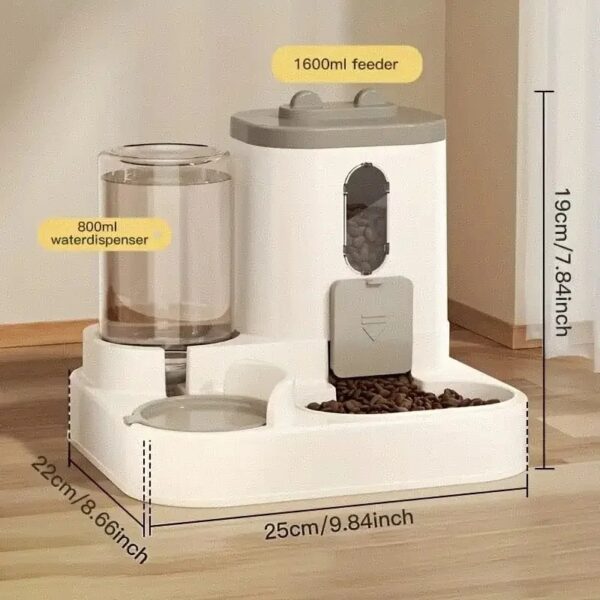 Automatic Dog Cat Feeder and Water Dispenser Gravity Food Feeder and Waterer Set with Pet Food Bowl Universal Pet Products - Image 4