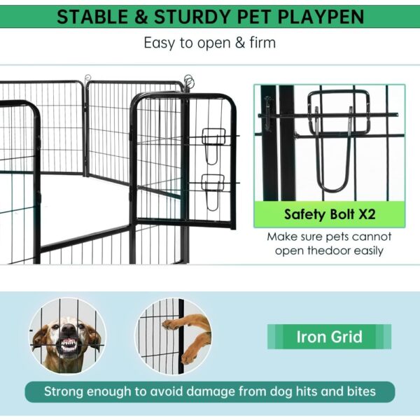 Dog Playpen Indoor 40 inch 16 Panels Metal Dog Pen Pet Dog Fence Outdoor Exercise Pen with Doors,Pet Puppy Playpen for RV Campi - Image 4