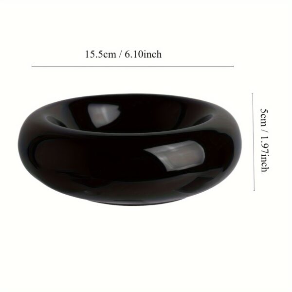 Cat Bowl Ceramic Cat Bowl Dish Pet Bowl Donut Shape Cat Food Bowl Anti-Fall Flip Bowl Non-slip Multiple Colors Shapes Snack Bowl - Image 2