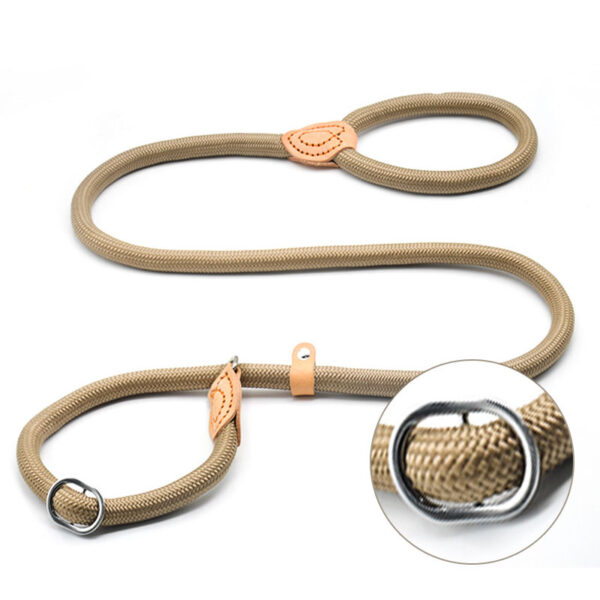 Dog training collar anti riot nylon hand P rope extended thickened unbreakable hand training dog round rope large dog P chain - Image 4