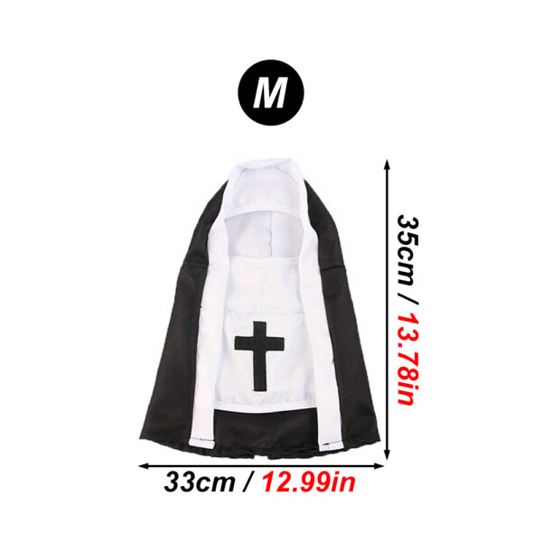 1pc Hallow Funny Pet Nun Costume for Small Cats & Dogs Cross Design for Halloween Parties & Photo Ops Adjustable Pet Nun Costume - Image 9