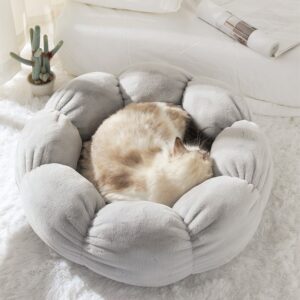 Pet Flower Nest Cat Neck Guard Plush Nest Cat Mat Universal Round Doghouse Cat Bed Cat Bed for All Seasons