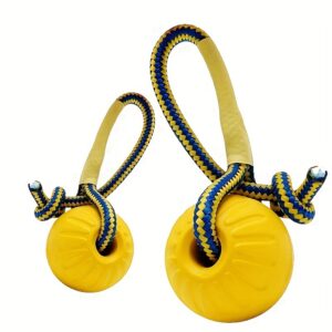 EVA pet toy ball dog floating  training dog pull ring bite resistant teeth grinding pet ball wear rope ball