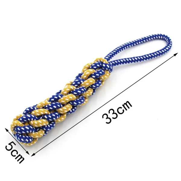 1pc Dog Toy Carrot Knot Rope Ball Cotton Rope Dumbbell Puppy Cleaning Teeth Chew Toy Durable Braided Bite Resistant Pet Supplies - Image 2