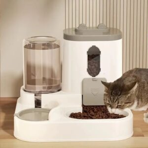 Automatic Dog Cat Feeder and Water Dispenser Gravity Food Feeder and Waterer Set with Pet Food Bowl Universal Pet Products