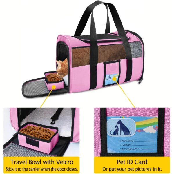 Airline Approved Soft Pet Carrier for Medium and Small Cats and Dogs TSA Approved Travel Carrier for Pets Up to 15 Lbs Lightwei - Image 4