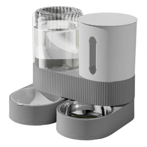 Automatic Cat Feeder Automatic Pet Feeder Water Dispenser Set for Cats Dogs 2-in-1 Food Bowl with Stainless Steel Insert - Image 7