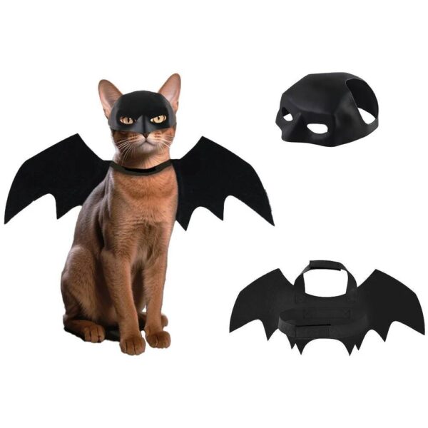 Halloween Pet Black Bat Costume Set with Mask Wing for Cats Dogs Creative Cosplay Cat Dog Halloween Party Pet Supplies - Image 5