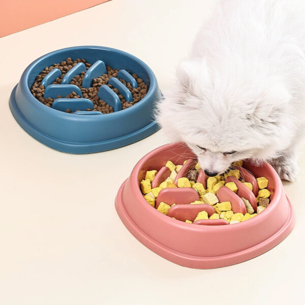 1pc Pet Slow Food Bowl,Uper Large Capacity Feeder, Pet Cat Dog Slow Food Bowl,Round Thickened And Non-slip Slow Feeding Bowls - Image 3