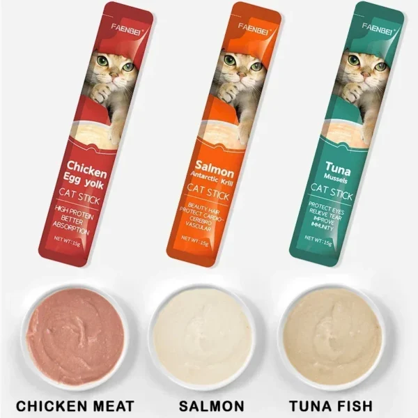 60 Pieces/Box Cat Snacks Cat Strips Whole Box Cat Snacks Tuna Chicken Cat Fattening Pet Snacks Cat Food Cat Food Snack - Image 3