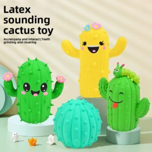Cute Cactus Squeaky Pet Dog Interactive Chew Toy Puppy Bite Resistant Thorn Tooth Cleaning Toy Molar Chew Toys for Dogs Supplies