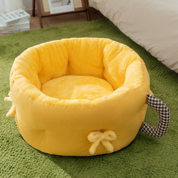 Warmming Pet Cat Nest Cup Shaped Sleeping Bed for Pet Product Winter Pet Plush Nest Cat Dog Bed Bedside Pet Bed Pet Supplies - Image 7