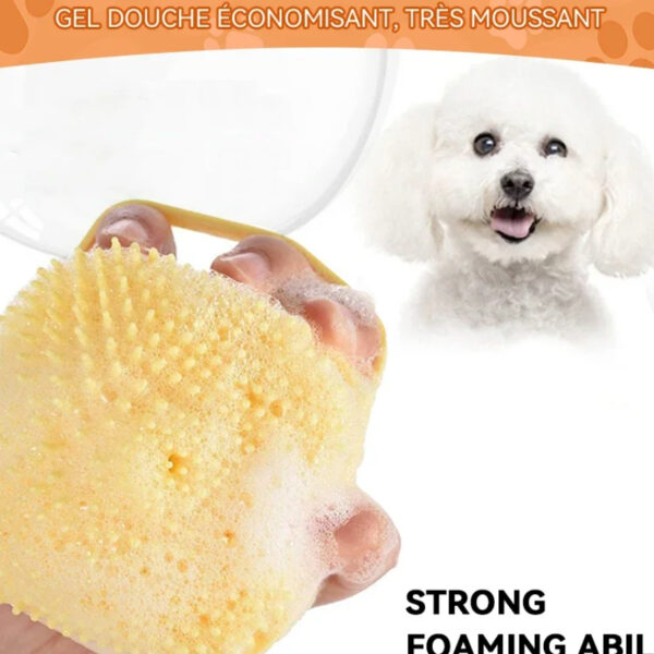 Dog Bathing Brush Pet Massage Brush Shampoo Dispenser Soft Silicone Brush Rubber Bristle for Dogs and Cats Shower Grooming Tool - Image 3