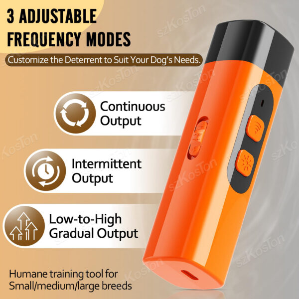 Portable Ultrasonic Dog Repeller with Strobe Light Rechargeable Bark Control Device for Training Anti-Barking & Chasing Dogs - Image 4
